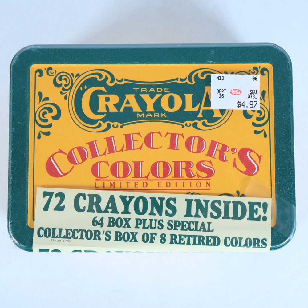 Crayola Collectors Colors Limited Edition 1991 Tin 72 Crayons Vintage Sealed NOS